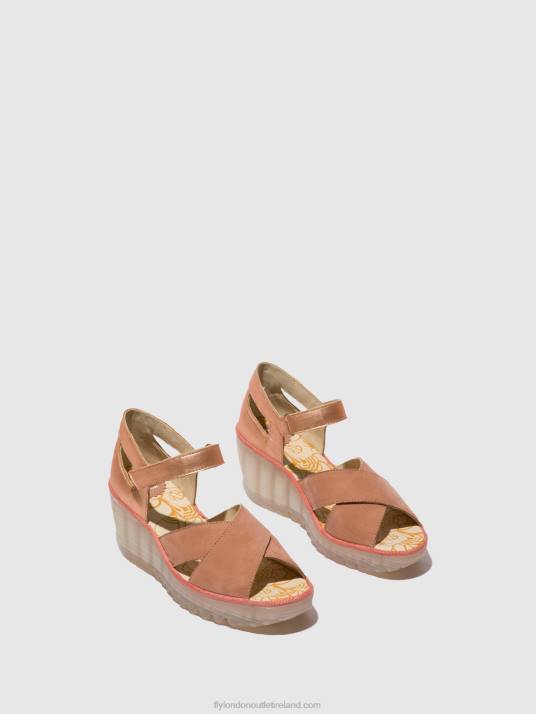 Ankle Strap Sandals YENT365 Women V00W504 PINK/BLUSH GOLD Fly London