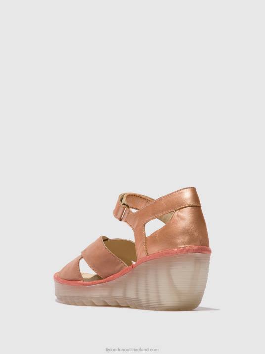 Ankle Strap Sandals YENT365 Women V00W504 PINK/BLUSH GOLD Fly London