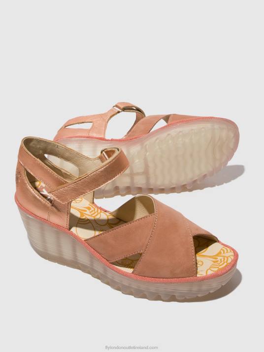 Ankle Strap Sandals YENT365 Women V00W504 PINK/BLUSH GOLD Fly London