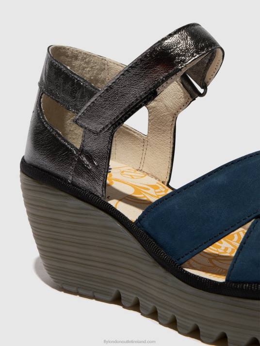 Ankle Strap Sandals YENT365 Women V00W508 BLUE/GRAPHITE Fly London