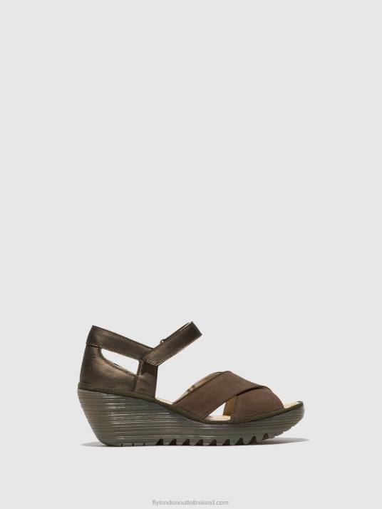 Ankle Strap Sandals YENT365 Women V00W509 PEWTER Fly London