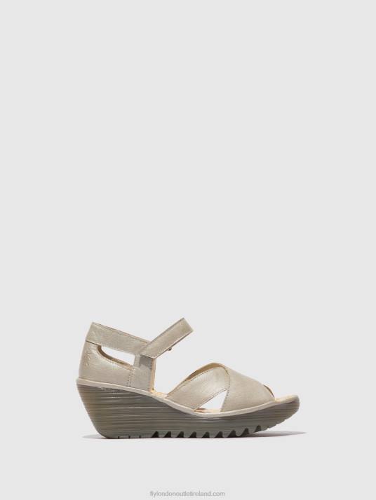 Ankle Strap Sandals YENT365 Women V00W565 SILVER Fly London