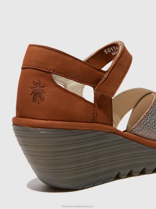 Ankle Strap Sandals YENT365 Women V00W567 BRONZE/TAN Fly London
