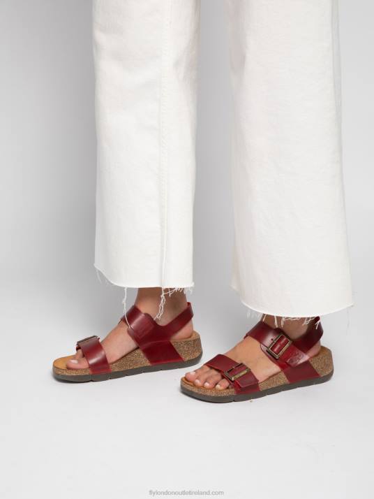 Buckle Sandals CEKE722 Women V00W606 BRIDLE RED Fly London
