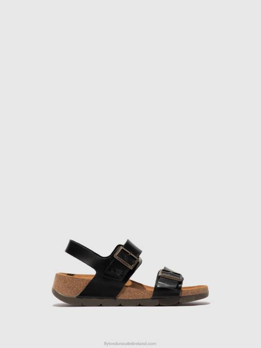 Buckle Sandals CEKE722 Women V00W612 BRIDLE BLACK Fly London