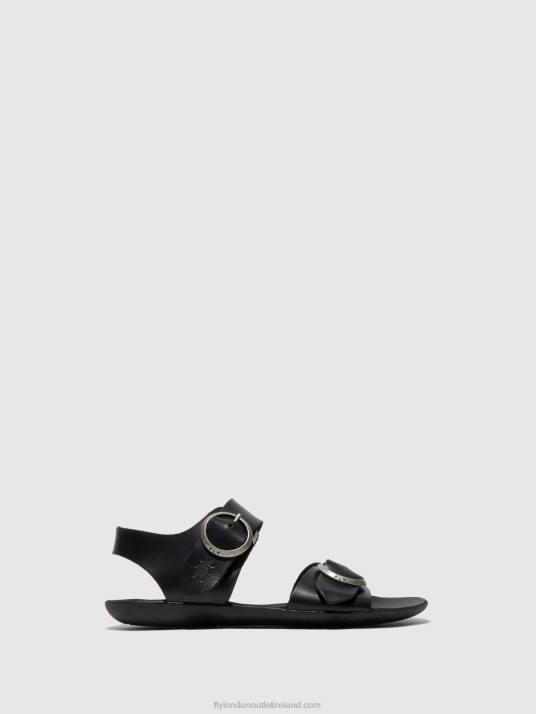 Buckle Sandals MASA757 Women V00W608 BRIDLE BLACK Fly London
