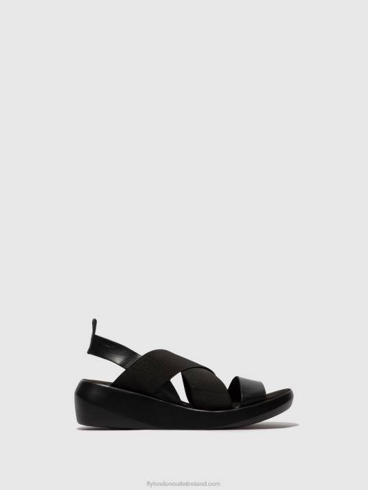 Crossover Sandals BAJI848 Women V00W593 BLACK Fly London
