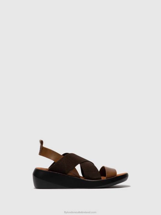 Crossover Sandals BAJI848 Women V00W594 CAMEL Fly London