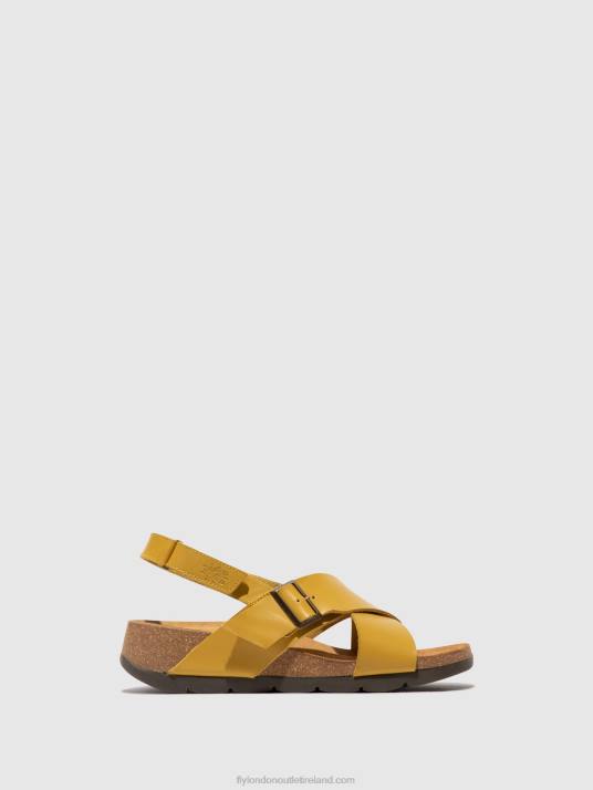 Crossover Sandals CHLO852 Women V00W489 MUSTARD Fly London