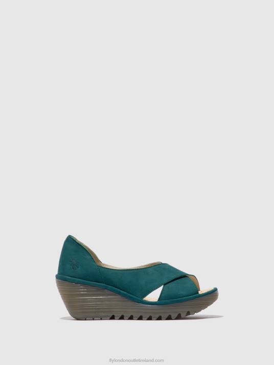 Crossover Sandals YOMA307 Women V00W559 TEAL Fly London