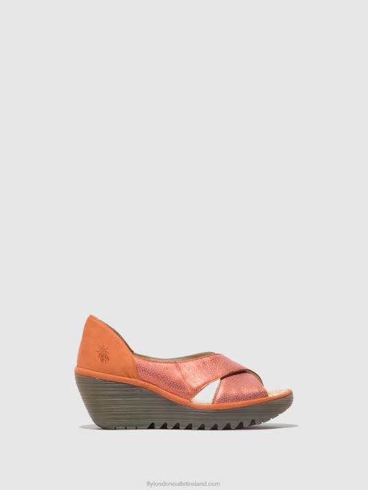 Crossover Sandals YOMA307 Women V00W564 SALMON/PEACH Fly London