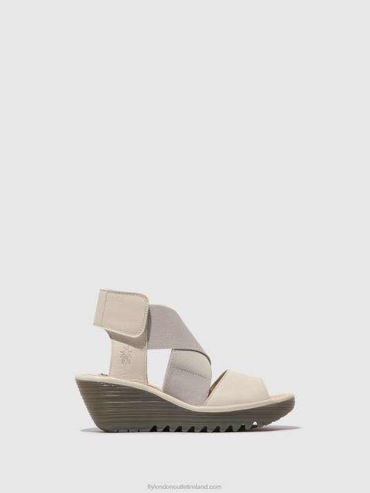 Crossover Sandals YUBA385 Women V00W558 OFFWHITE Fly London