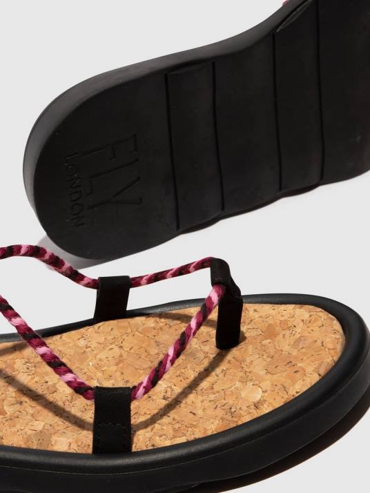 Lace-up Sandals TACE874 Women V00W550 BLACK(PURPLE) Fly London