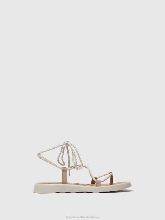Lace-up Sandals TACE874 Women V00W552 CONCRETE(OFFWHITE) Fly London