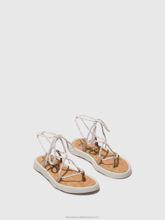 Lace-up Sandals TACE874 Women V00W552 CONCRETE(OFFWHITE) Fly London