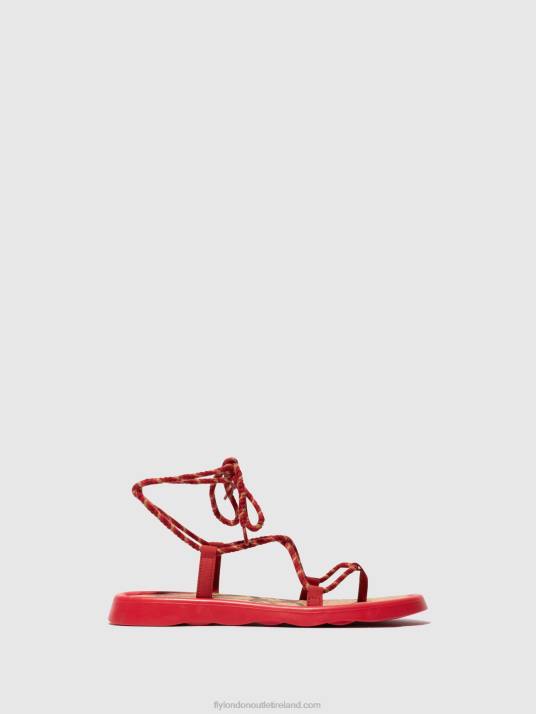Lace-up Sandals TACE874 Women V00W553 LIPSTICK RED Fly London
