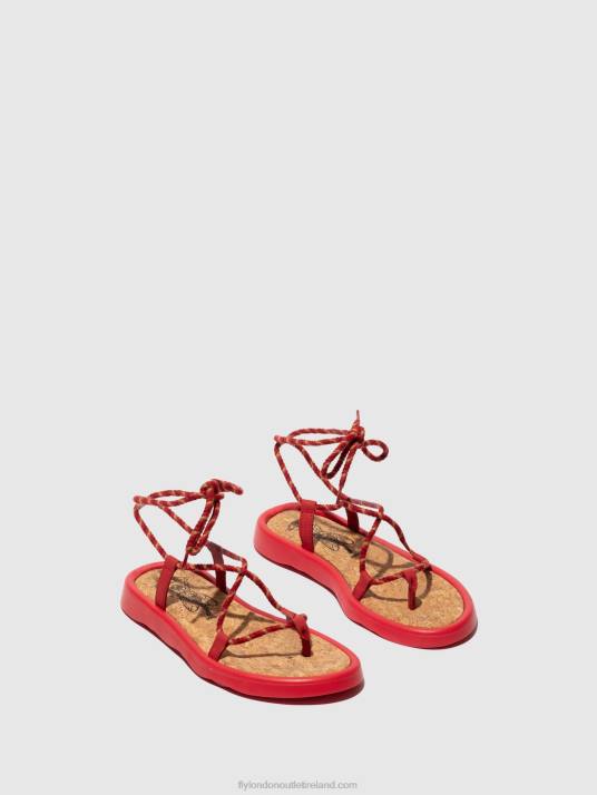 Lace-up Sandals TACE874 Women V00W553 LIPSTICK RED Fly London