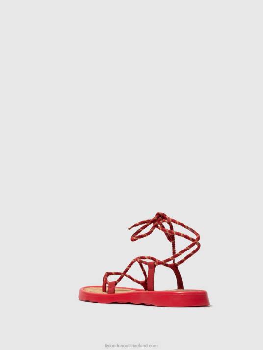 Lace-up Sandals TACE874 Women V00W553 LIPSTICK RED Fly London