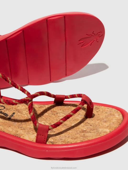 Lace-up Sandals TACE874 Women V00W553 LIPSTICK RED Fly London