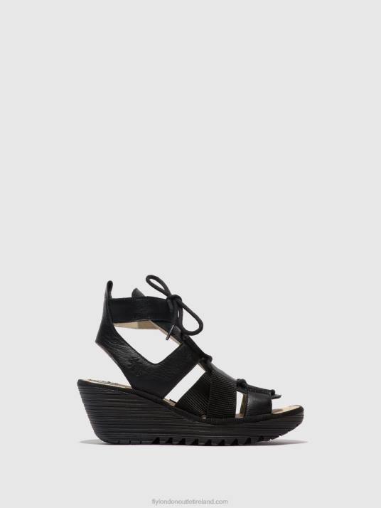 Lace-up Sandals YACA413 Women V00W473 BLACK Fly London