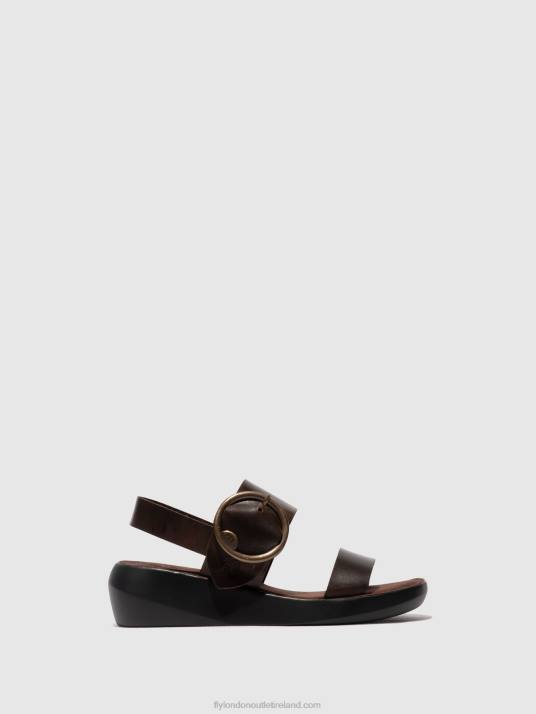 Sling-Back Sandals BANI739 Women V00W468 DARK BROWN Fly London
