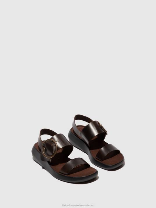 Sling-Back Sandals BANI739 Women V00W468 DARK BROWN Fly London