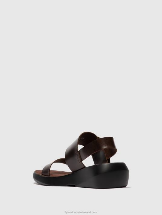 Sling-Back Sandals BANI739 Women V00W468 DARK BROWN Fly London