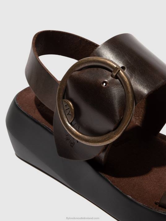Sling-Back Sandals BANI739 Women V00W468 DARK BROWN Fly London