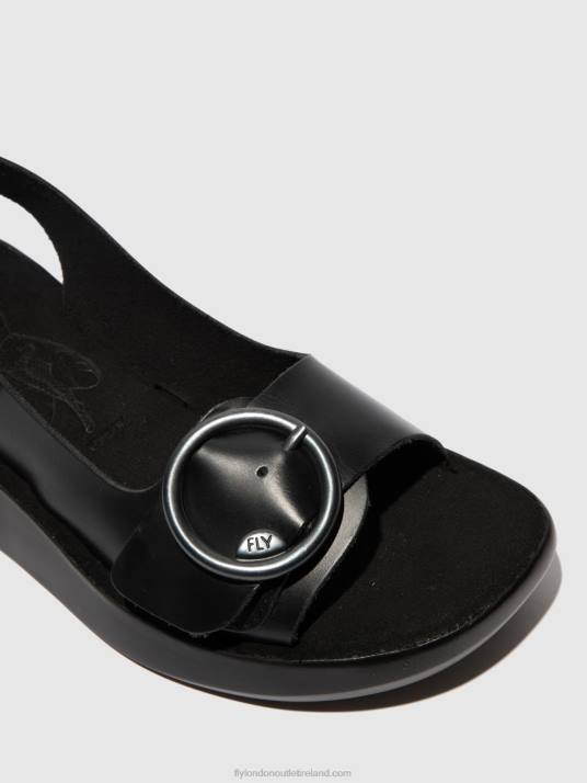 Sling-Back Sandals BERK754 Women V00W603 BRIDLE BLACK Fly London