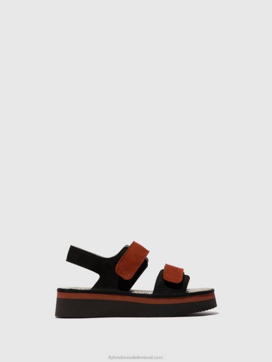 Sling-Back Sandals CORI377 Women V00W576 BLACK/BRICK Fly London