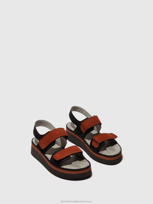 Sling-Back Sandals CORI377 Women V00W576 BLACK/BRICK Fly London