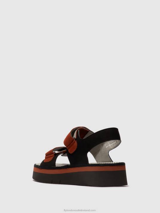 Sling-Back Sandals CORI377 Women V00W576 BLACK/BRICK Fly London
