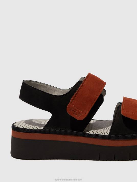 Sling-Back Sandals CORI377 Women V00W576 BLACK/BRICK Fly London