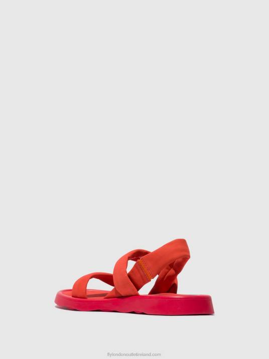 Sling-Back Sandals TERA873 Women V00W540 DEVIL RED Fly London