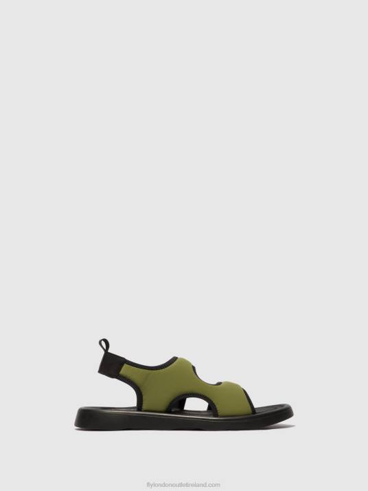 Sling-Back Sandals TREQ930 Women V00W451 OLIVE/BLACK Fly London