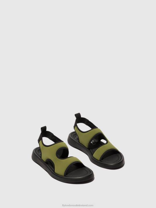Sling-Back Sandals TREQ930 Women V00W451 OLIVE/BLACK Fly London