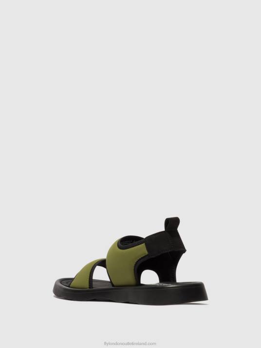 Sling-Back Sandals TREQ930 Women V00W451 OLIVE/BLACK Fly London