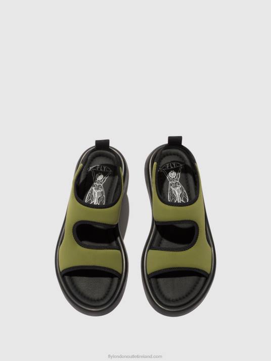 Sling-Back Sandals TREQ930 Women V00W451 OLIVE/BLACK Fly London