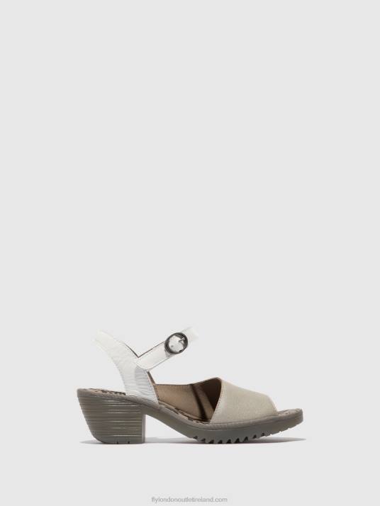 Sling-Back Sandals WELY439 Women V00W444 SILVER/ OFFWHITE Fly London