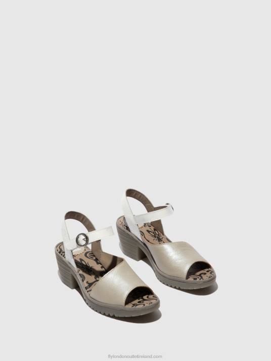 Sling-Back Sandals WELY439 Women V00W444 SILVER/ OFFWHITE Fly London