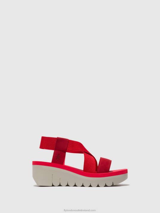 Sling-Back Sandals YABI922 Women V00W447 LIPSTICK RED (RED) Fly London