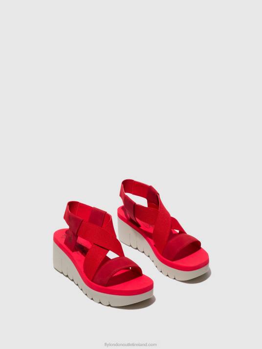 Sling-Back Sandals YABI922 Women V00W447 LIPSTICK RED (RED) Fly London
