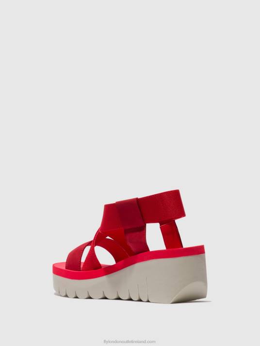 Sling-Back Sandals YABI922 Women V00W447 LIPSTICK RED (RED) Fly London