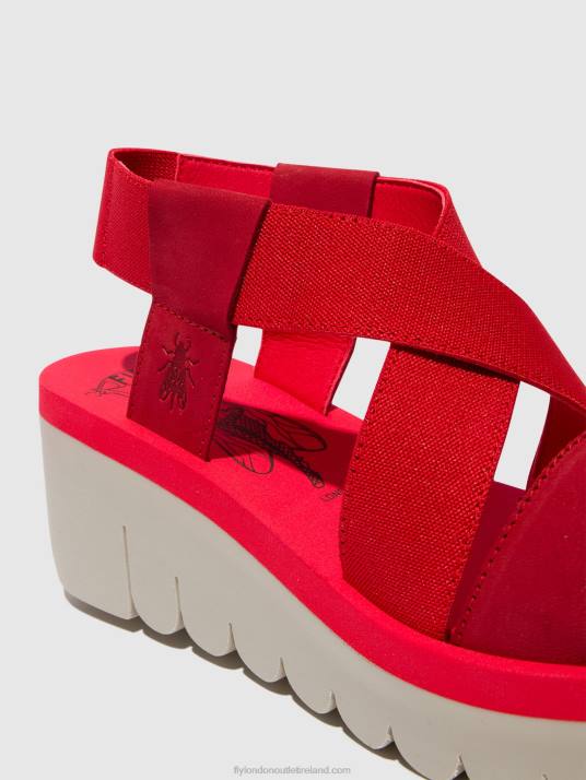 Sling-Back Sandals YABI922 Women V00W447 LIPSTICK RED (RED) Fly London