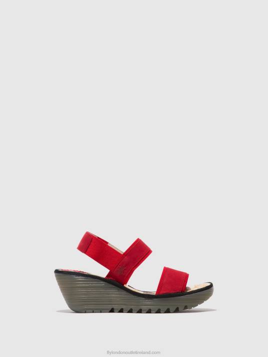 Sling-Back Sandals YACO416 Women V00W436 LIPSTICK RED Fly London