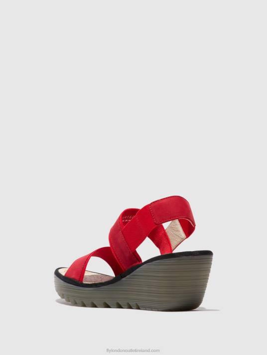 Sling-Back Sandals YACO416 Women V00W436 LIPSTICK RED Fly London
