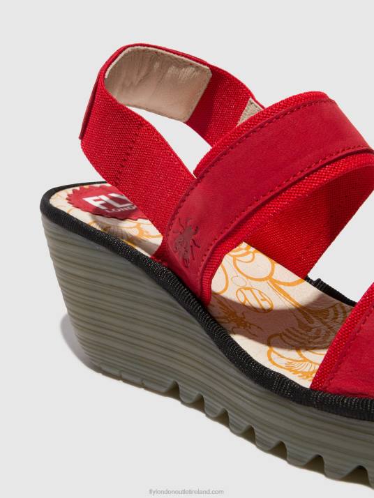 Sling-Back Sandals YACO416 Women V00W436 LIPSTICK RED Fly London