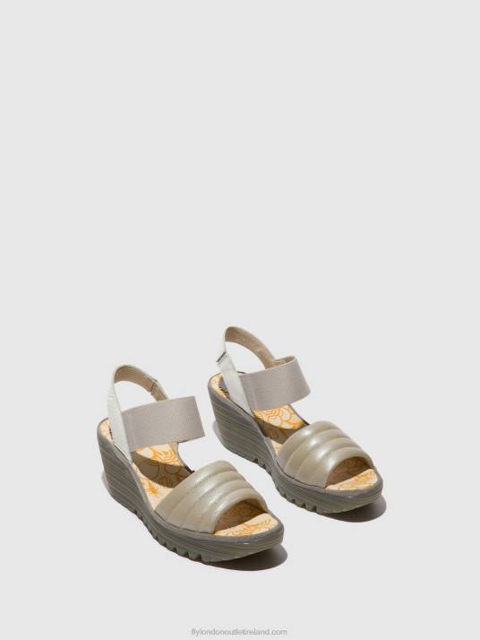 Sling-Back Sandals YIKO414 Women V00W435 SILVER/OFFWHITE Fly London
