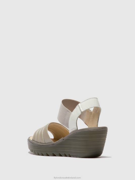 Sling-Back Sandals YIKO414 Women V00W435 SILVER/OFFWHITE Fly London