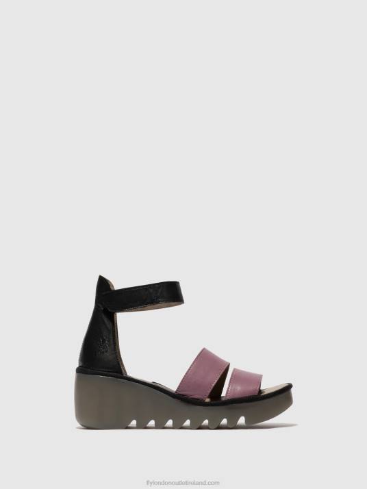 Strappy Sandals BONO290 Women V00W389 VIOLET/BLACK Fly London